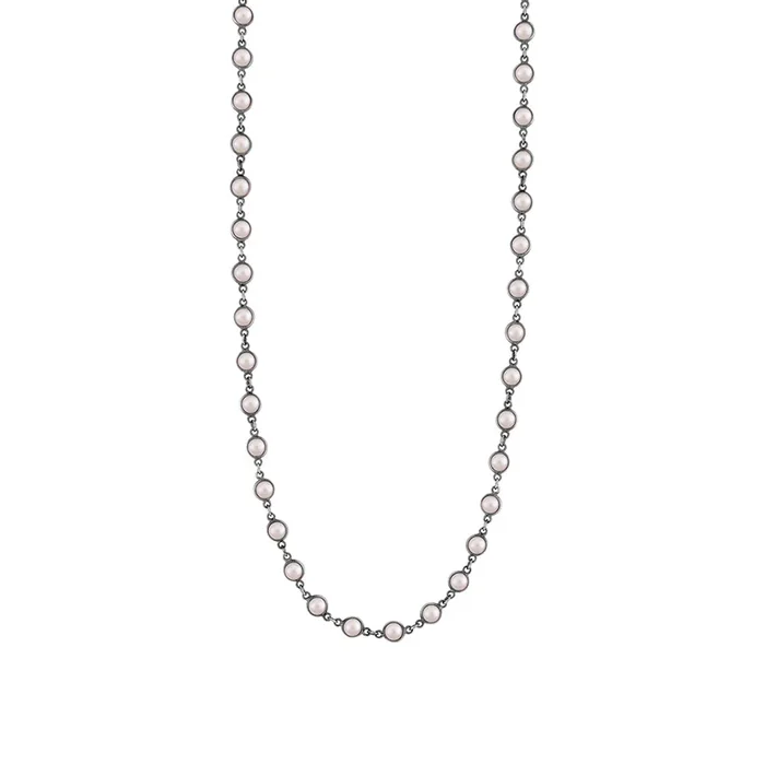 Linked Many Moons Necklace in Pearl & Antiqued Silver | Available to ship January 15, 2026