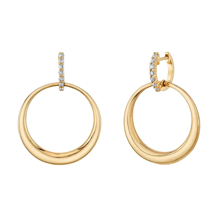 Linked Statement Hoops with Diamonds, Pair