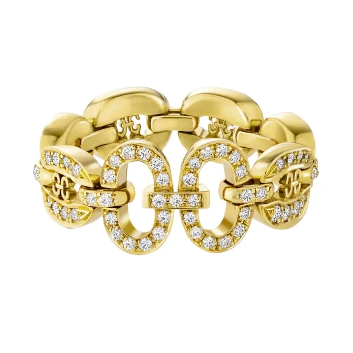 Links Iconic Chain Ring with Diamonds