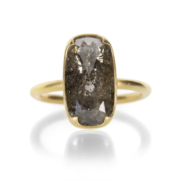 Long Black Lacy Diamond Ring