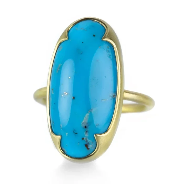 Long Oval Persian Turquoise Ring