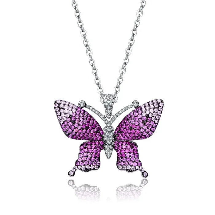 Louise Purple Butterfly Pendant Necklace