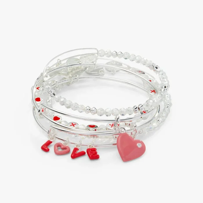 LOVE’ Charm Bangle, Set of 5