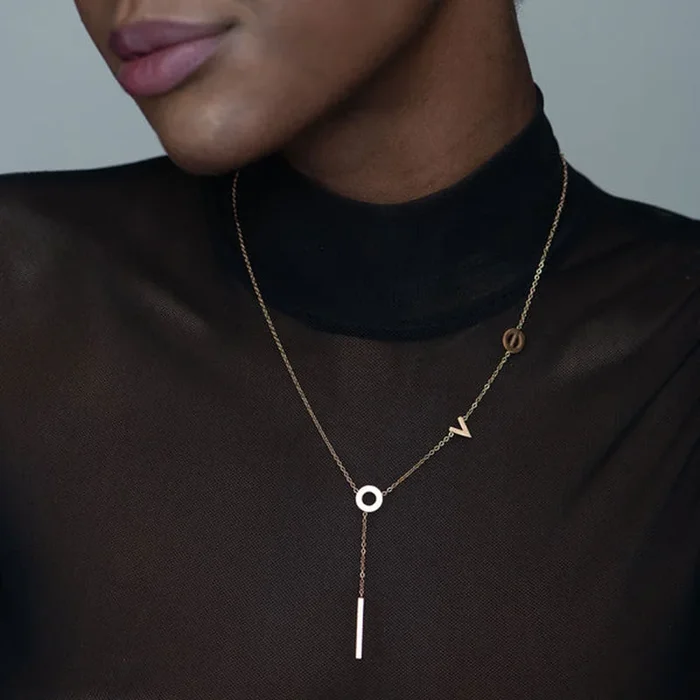 Love Space Necklace- 18k Rose Gold Plated