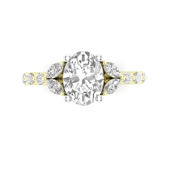 Love Story® Marquise Crest Oval Diamond Semi Mounting Engagement Ring