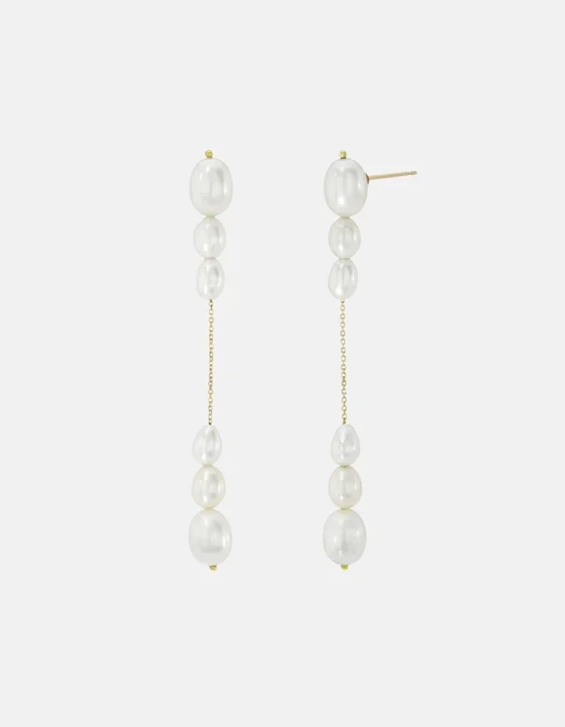 Lucia Graduated Earrings, White