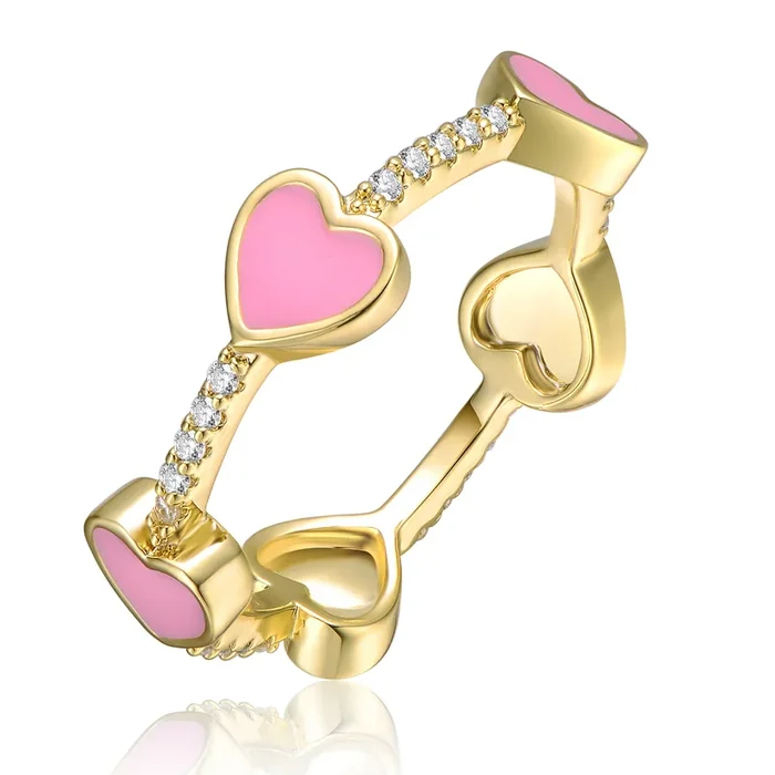 Lucie Statement Enamel Heart Stacking Ring