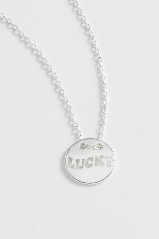 Lucky Cut Out Disc Necklace