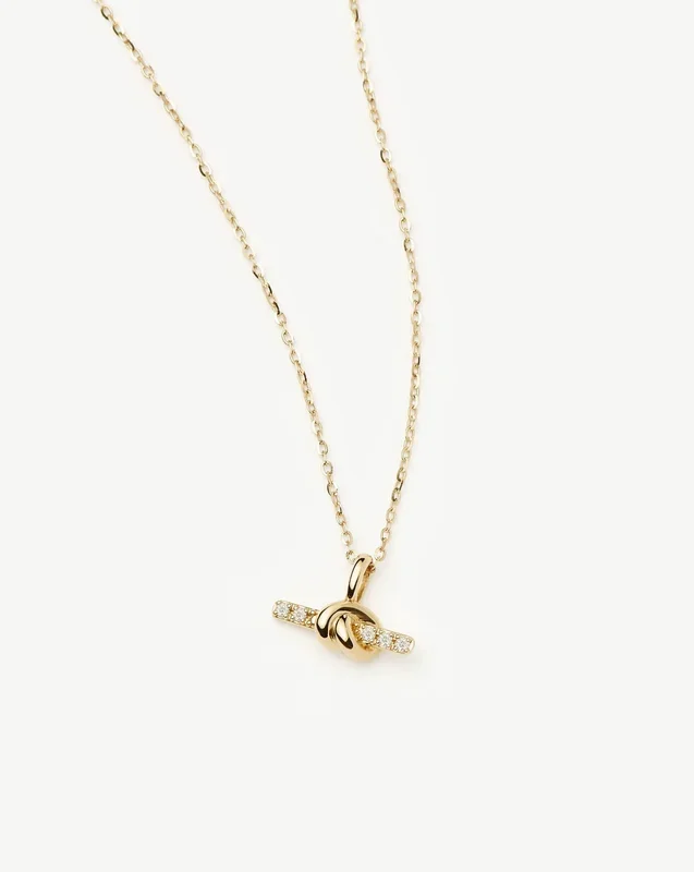 Lucy Williams Fine Diamond T-Bar Pendant Necklace | 14k Solid Gold/Lab Grown Diamonds