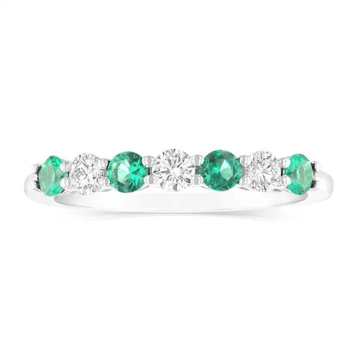 Luminesce Lab Grown 1/4 Carat Diamonds 4 Created Emerald Sterling Silver