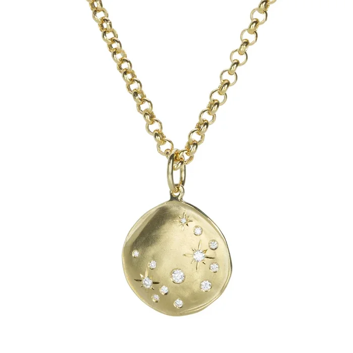Luna Diamond Star Coin Pendant Necklace