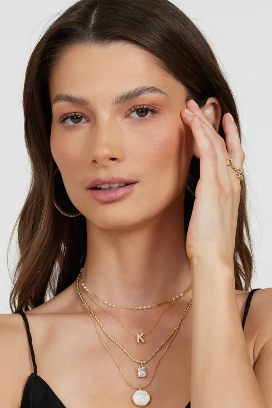 LUX Slide Initial Necklace Letter B