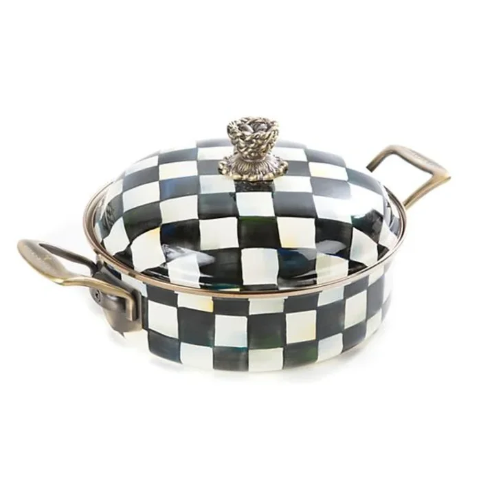 MacKenzie-Childs Courtly Check Enamel 3qt. Casserole