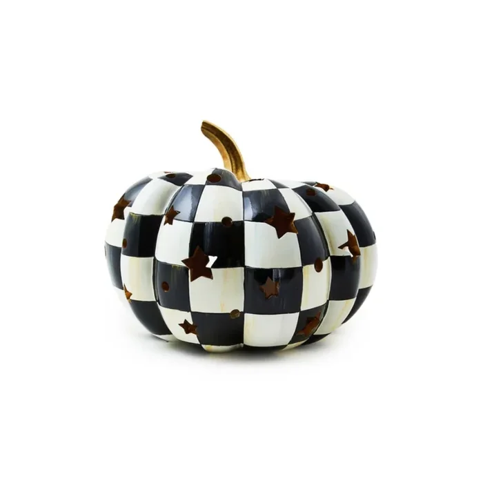 MacKenzie-Childs Courtly Check Illuminated Star Pumpkin