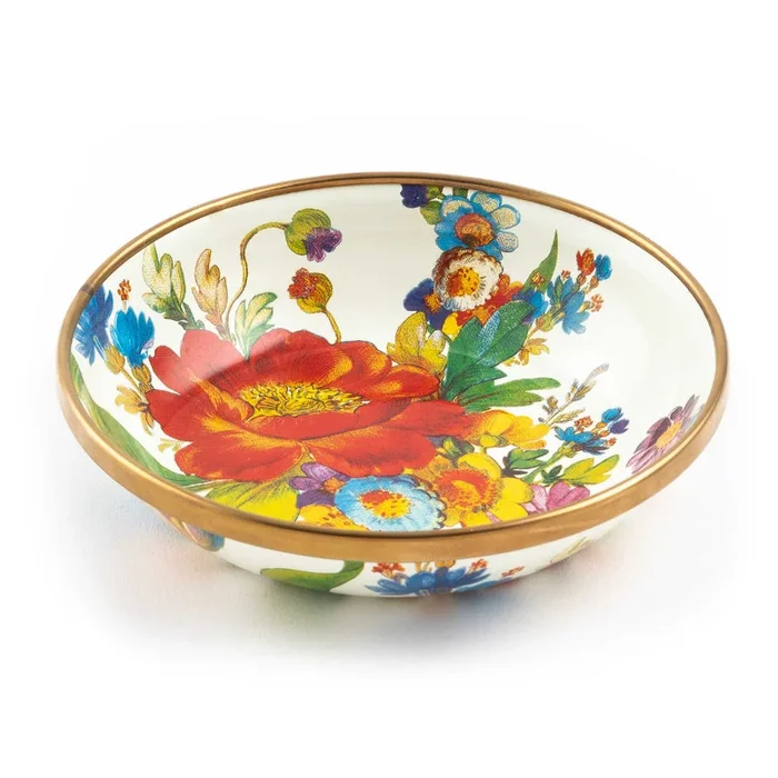 MacKenzie-Childs Flower Market Dipping Bowl – White