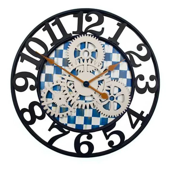 MacKenzie-Childs Royal Check Farmhouse Wall Clock – Small