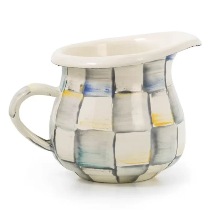 MacKenzie-Childs Sterling Check Enamel Little Creamer