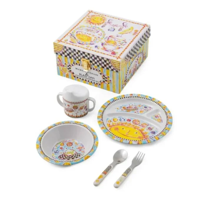 MacKenzie-Childs Toddler’s Dinnerware Set – Blast Off!