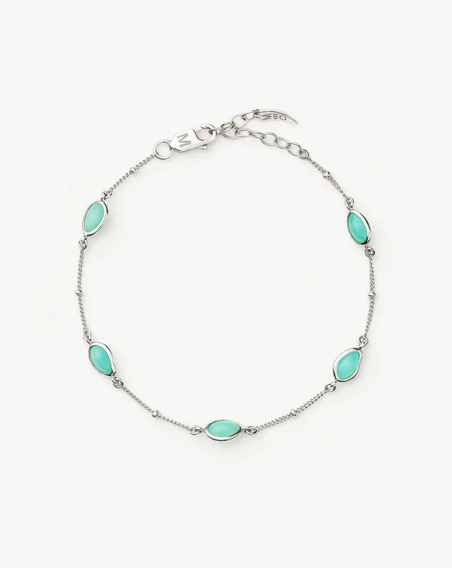 Magma Gemstone Charm Bracelet | Sterling Silver/Amazonite