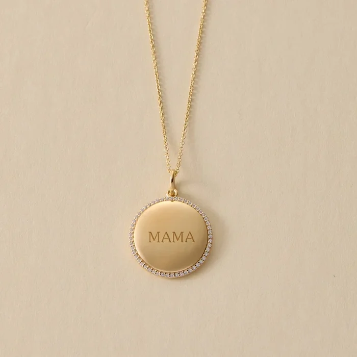 Mama Pavé Pendant Necklace