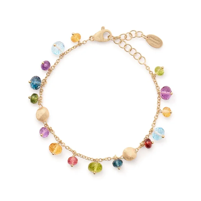 Marco Bicego Africa Collection 18k Yellow Gold Single-Strand Mixed Gemstone Bracelet