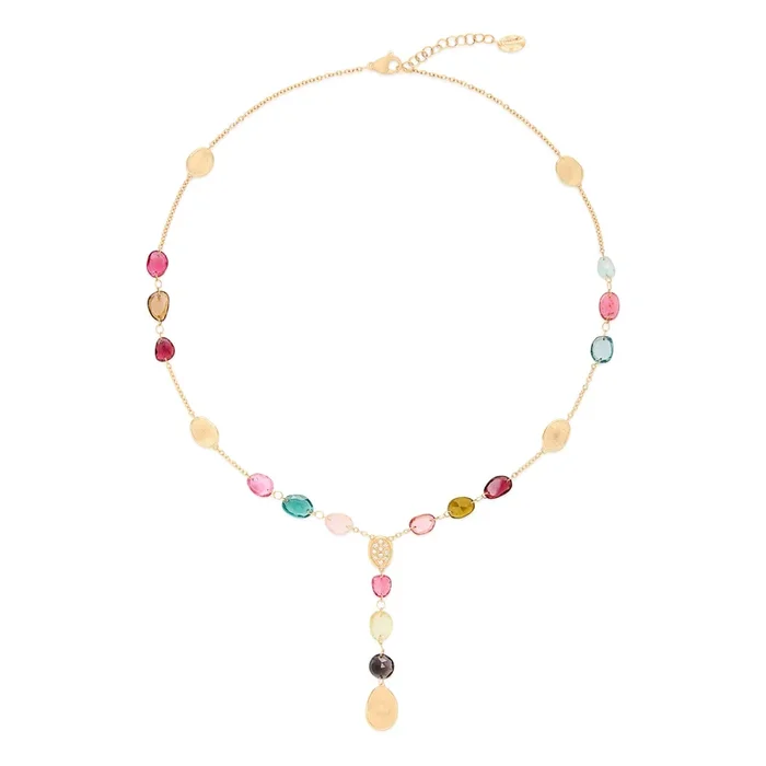Marco Bicego Lunaria Collection 18K Yellow Gold Lariat Tourmaline Necklace