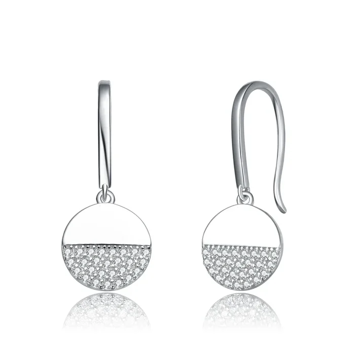 Marie Dual Circle Zirconia Hook Earrings