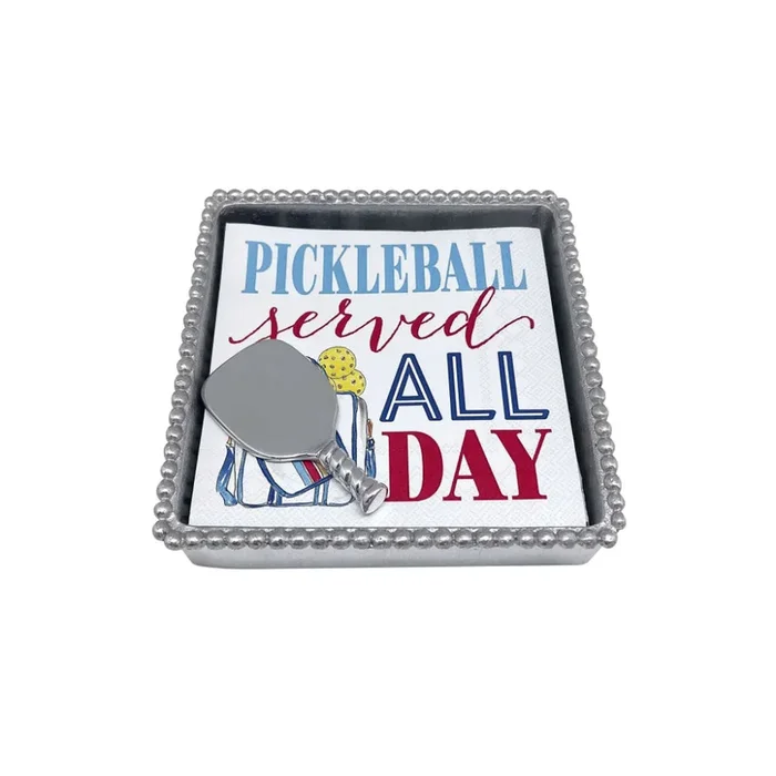 Mariposa Pickleball Beaded Napkin Box Set