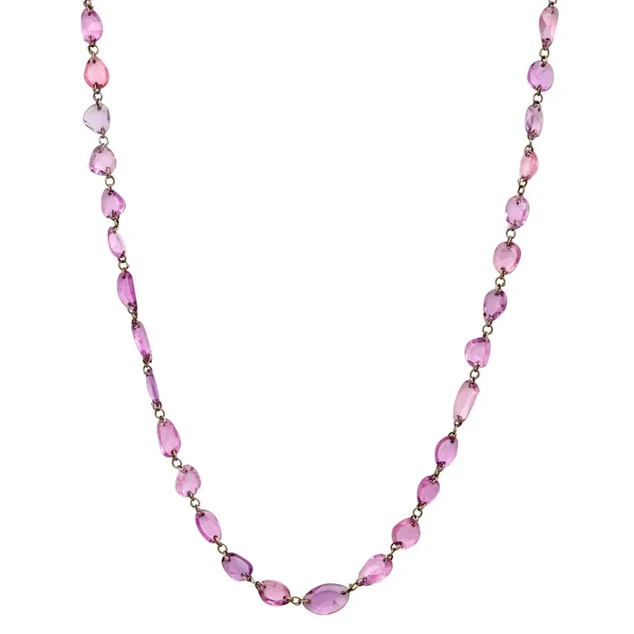 Mariposa Pink Sapphire Long Necklace