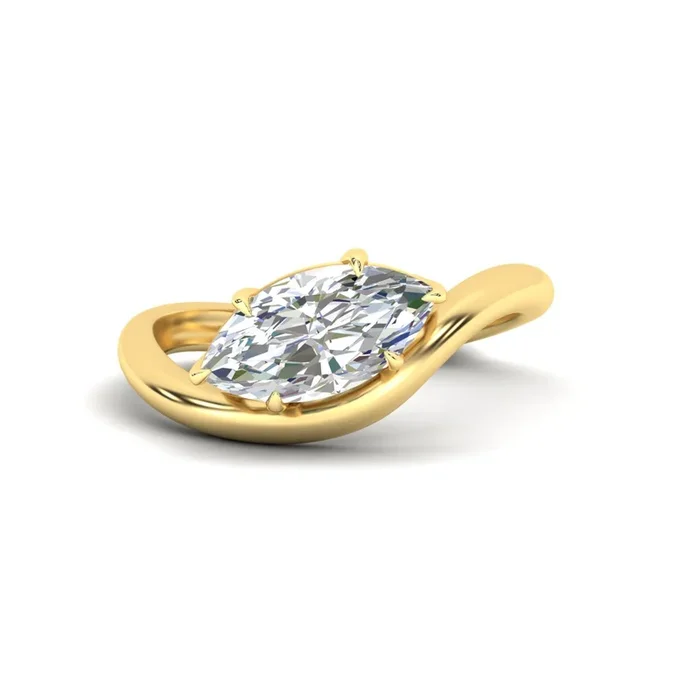 Marquise Cut East West Signet Ring