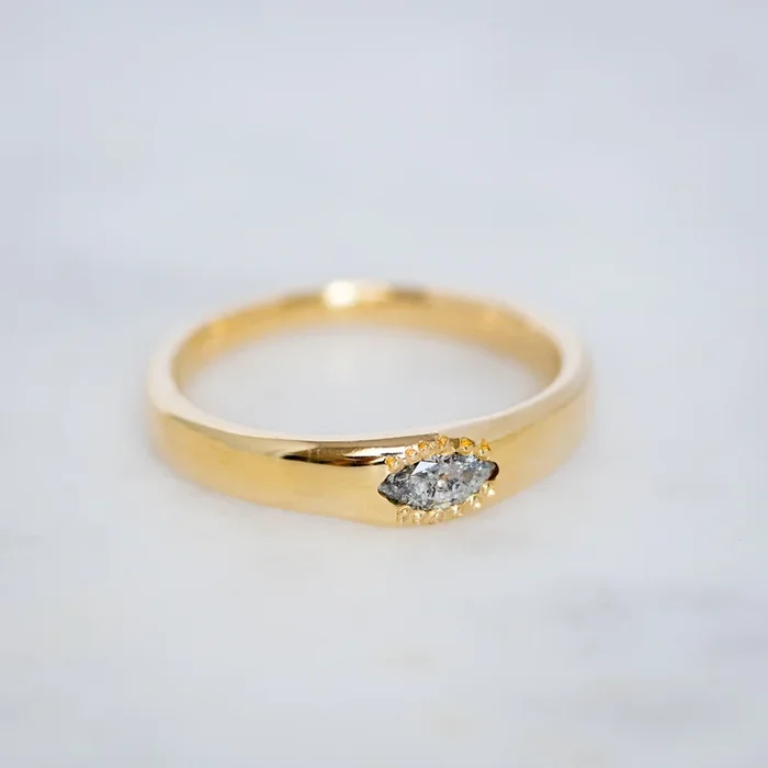 Marquise Wonky Stackable Diamond Ring