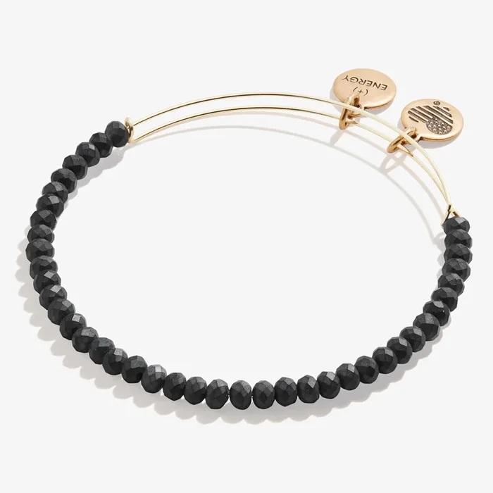 Matte Brilliance Beaded Bangle, Onyx