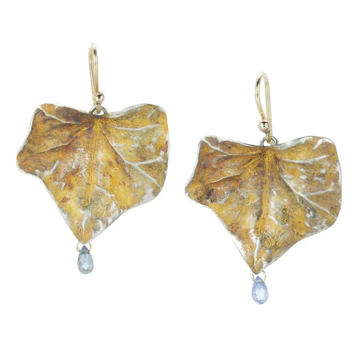 Medium Silver Ivy Leaf Earrings