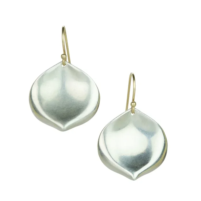 Medium Sterling Rose Petal Drop Earrings