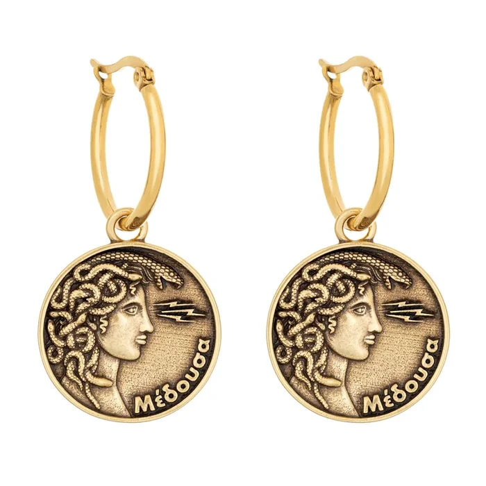 Medusa Coin Earrings