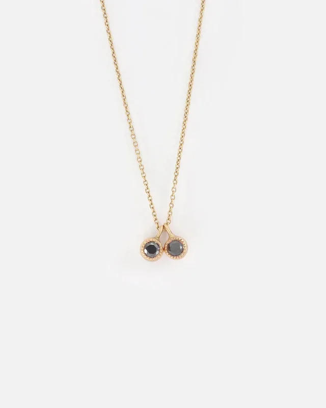 Melee 10 / Double Black Diamonds Pendant
