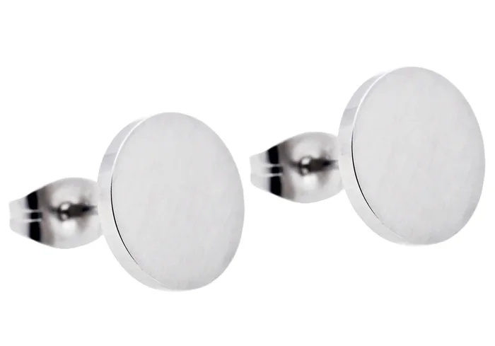 Men’s 10mm Stainless Steel Round Stud Earrings