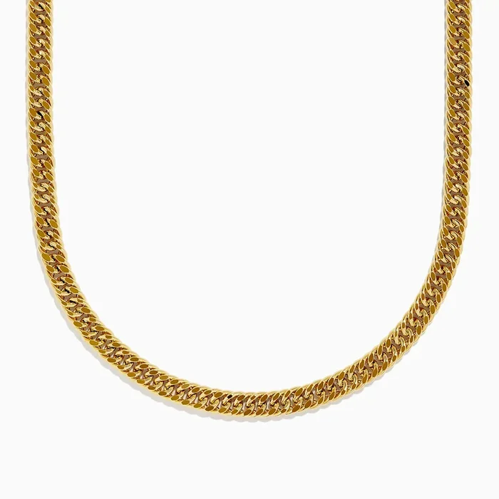 Men’s 14K Yellow Gold Hollow Cuban Chain Necklace – 24′