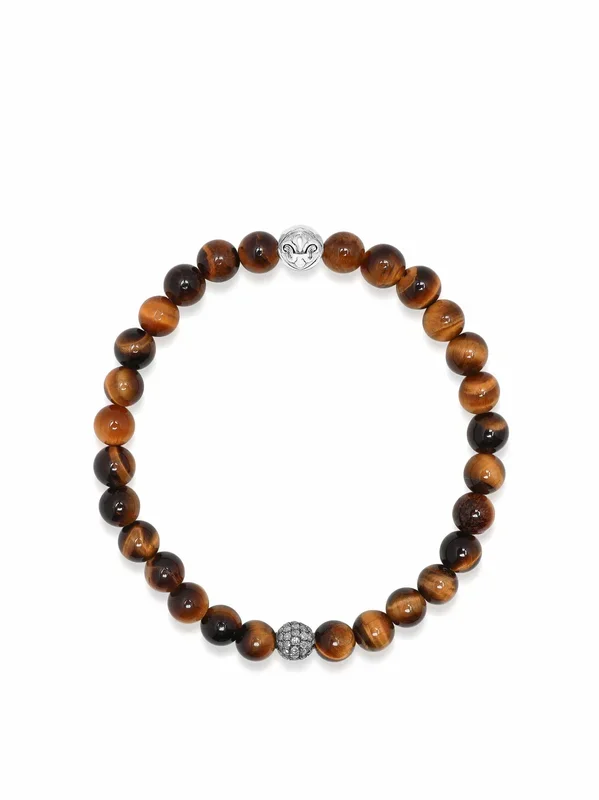 Men’s Black Diamond Wristband with Brown Tiger Eye