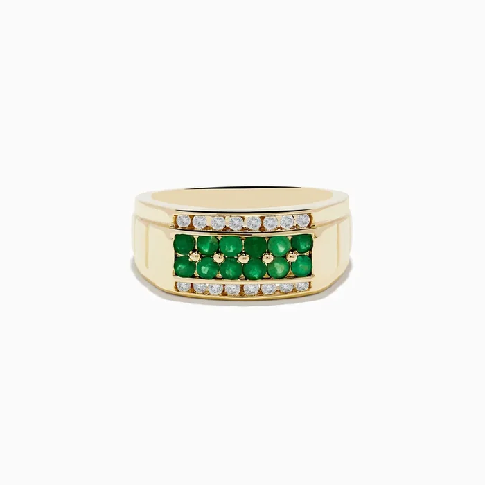 Men’s Brasilica 14K Yellow Gold Emerald and Diamond Ring