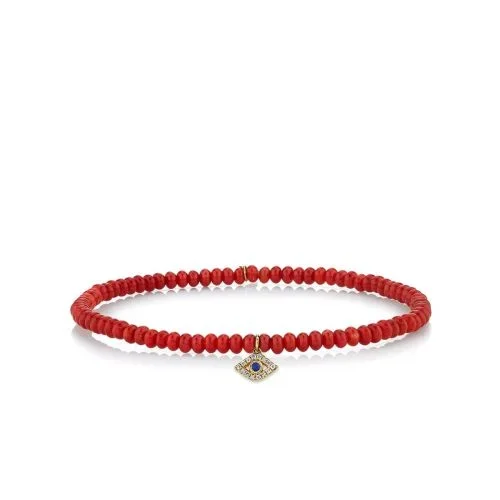 Men’s Collection Gold & Diamond Small Bezel Sapphire Eye on Red Sea Bamboo