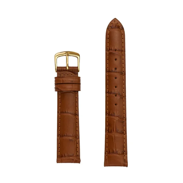 Men’s Genuine Alligator Grain Leather Watch Band – Tan
