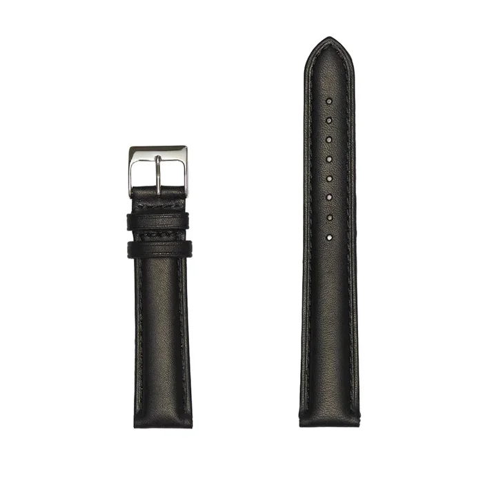 Men’s Genuine Burled Leather Watch Band – Black