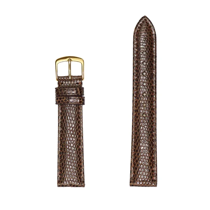 Men’s Genuine Lizard Watch Band – Brown