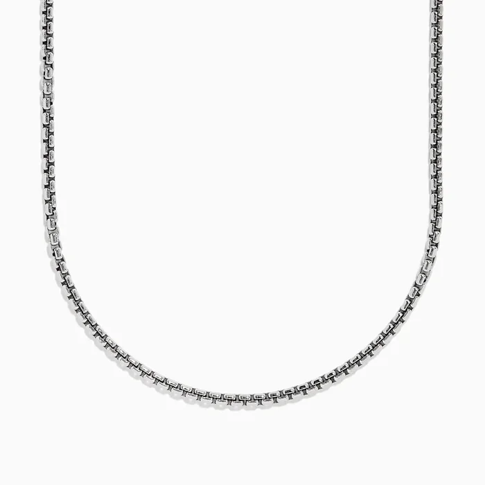 Men’s Sterling Silver 21″ Box Link Chain