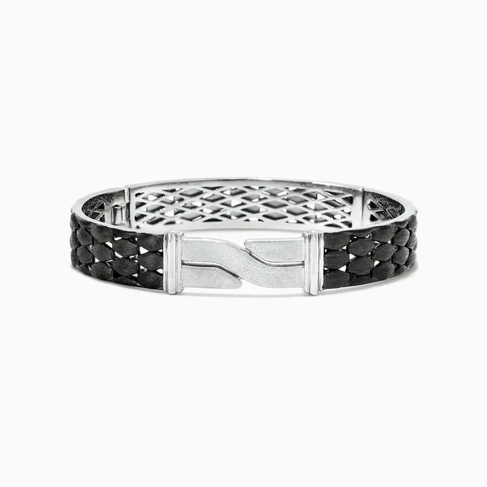 Men’s Sterling Silver Black Rhodium Finish Bangle