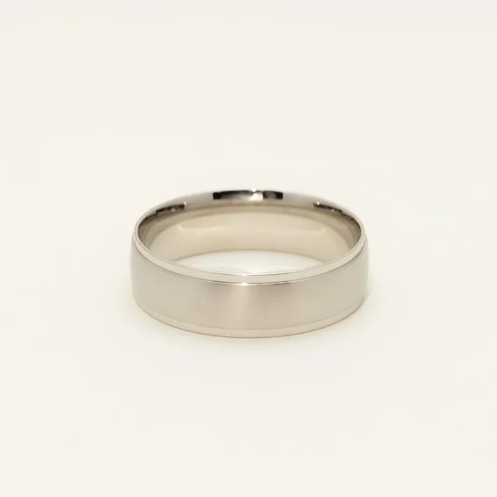 Mens Beveled Edge Wedding Band in Platinum (4.5mm)