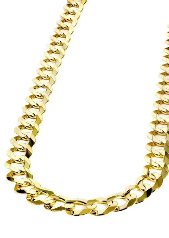Mens Gold Chain – Solid Cuban Curb Link 10K/14K Gold