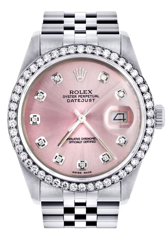 Mens Rolex Datejust Watch 16200 | 36Mm | Pink Dial | Jubilee Band