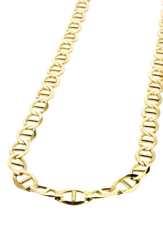 Mens Solid Mariner Chain 10K Gold